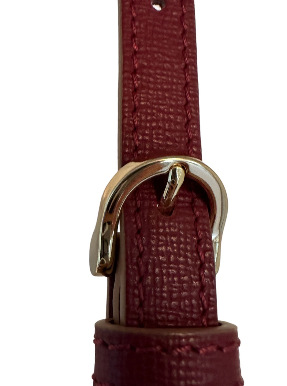 Auth Longchamp Le Pliage Heritage Red Saffiano Leather Shoulder Crossbody Bag image 3