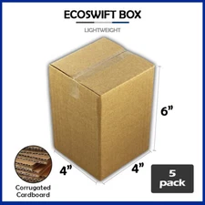 5 4x4x6 "EcoSwift" Brand Cardboard Box Packing Mailing Shipping Corrugated