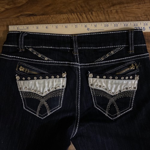 Sweet Look studs/rhinestones dark Navy Jean JR. 3/24 Inseam See All measurements - Picture 17 of 23