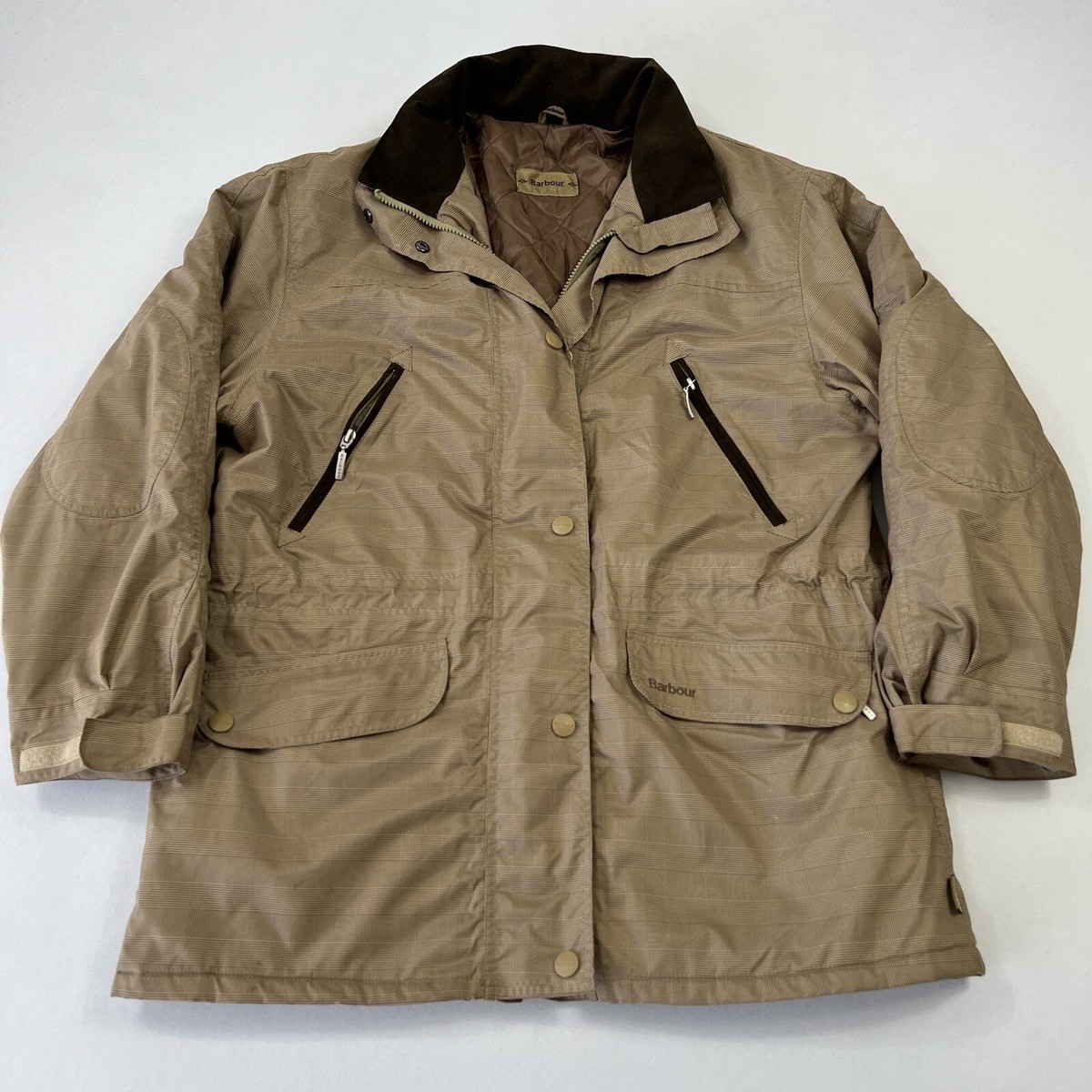 Barbour Women's Jacket Zip Hooded Glen Plaid Quilt Lined