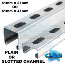 CHANNEL UNISTRUT STYLE 41x41 41x21 SLOTTED OR PLAIN 3MT LENGTHS PRE GALV STEEL