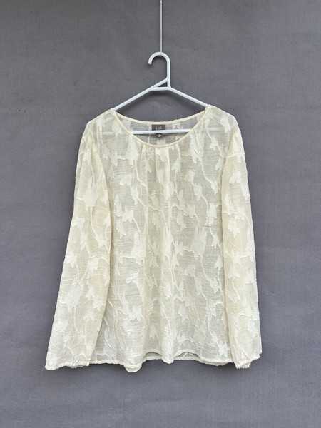 🌟 J JILL floral Lace Embossed tee Shirt Blouse Top  XL 16 18