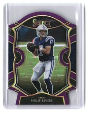Philip Rivers 2020 Panini Select Purple Prizm Die Cut