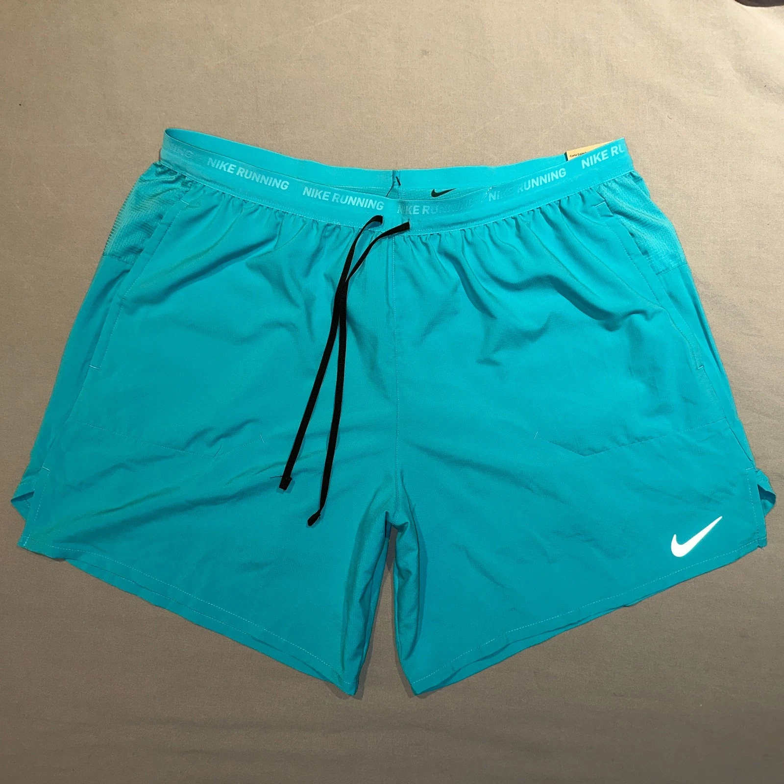 Nike Stride DriFit Mens 5" 2-in-1 Running Shorts Pockets Dusty Cactus Teal XXL