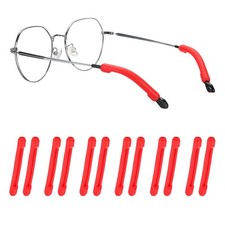 Eyeglasses Temple Tips Sleeve Retainer, 6 Pair Retainer, Red