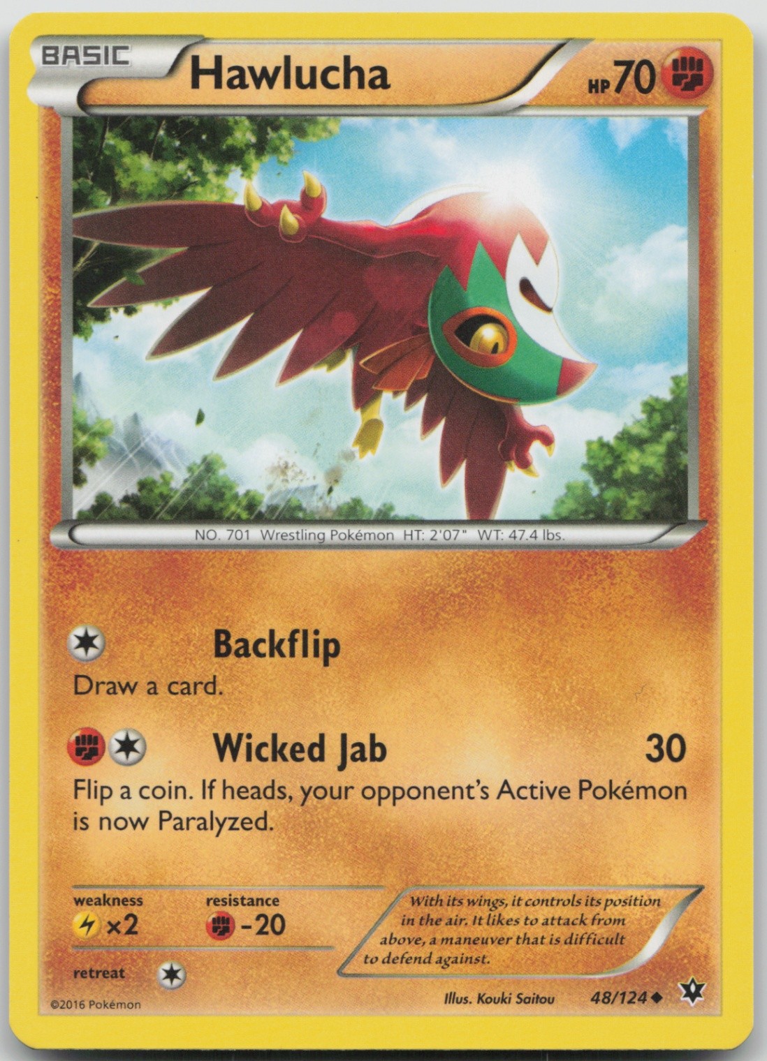 Hawlucha 48/124 Uncommon XY - Fates Collide LP Normal