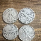 Liberty Walking Half Dollar 1942 Silver 50C Circulated Lot of 4 Coins