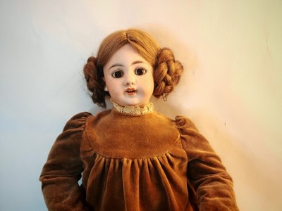 Antike Porzellankopf Puppe DEP 1009, 53 cm, Simon & Halbig, um  1900, Ersatzklei