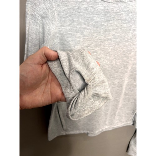 Athleta Girl Bounce Gray Sweatshirt Top Size S Pocket Workout Comfy Casual - Picture 4 of 16