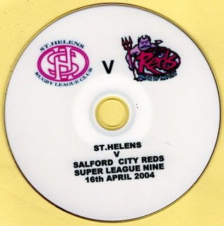 ST.HELENS V SALFORD CITY REDS RUGBY LEAGUE DVD 16 4 04