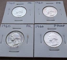 Lot of (4) 1960 Proof Washington Quarters - Uncirculated 90% Silver U.S. Coins