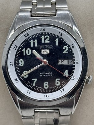 Seiko 5 Men's Automatic Day-Date Watch, 21 Jewels, Works Perfectly