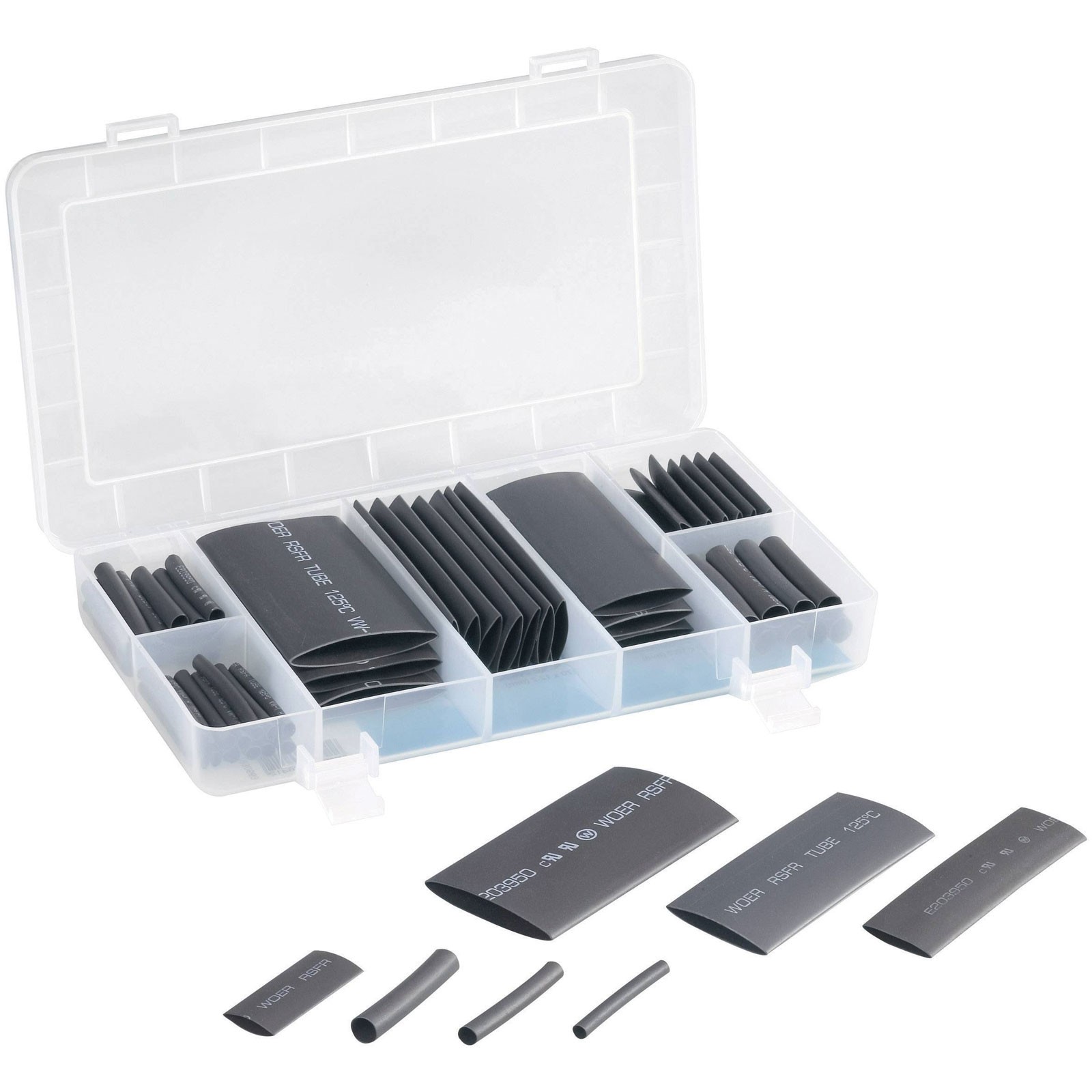 TruComponents Heatshrink set Blk Shrinkage:2:1 63 Parts