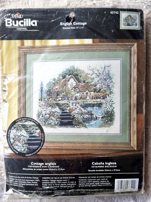 English Cottage Crewel Stickpackung 14'' x 11'' Bucilla 43742