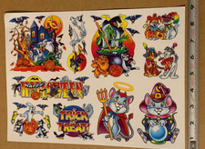 Vintage Halloween Clings Haunted House, Witch  Ghosts....