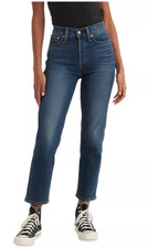 Levi's Women's Wedgie Straight-Leg High Rise Jeans Dark Wash Size 29W 28L