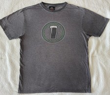 Vintage Official Guinness Mens Large Brewery Beer T-shirt Gray Ireland Hurling L