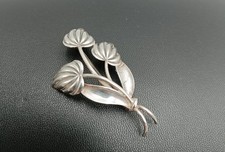 Antike Silberbrosche 835 – Blumenmotiv – Vintage – punziert