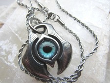 Evil Eye Necklace, keychain: Stainless Steel Amulet, Good Luck Talisman