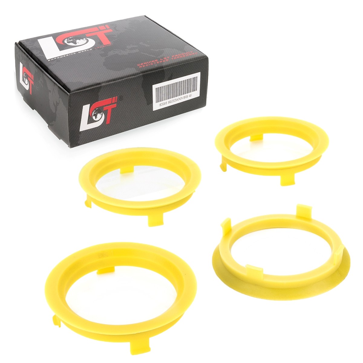 4x Distance Rings Centering Ring Yellow Alloy Ø 60,1 - 71,6 MM for Audi Q3 Q5 Q7