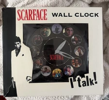Scarface Talking Wall Clock, Excalibur Electronics, Model SF23 W/batteries