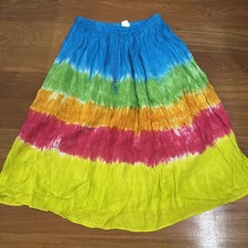 WOMEN GYPSY Boho Hippie SKIRT HALLOWEEN COSTUME Colorful