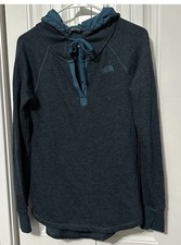 The North Face Fleece Hoodie Pullover Womens Size Large Teal Long Sleeve Layer