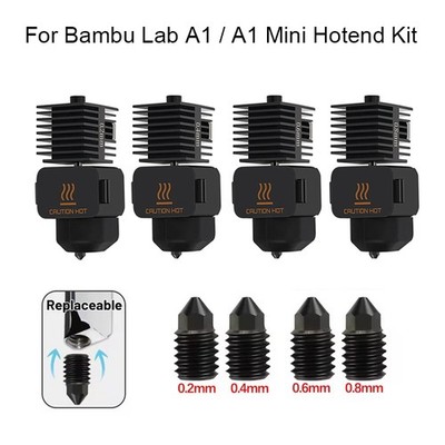 For Bambu Lab A1/A1 Mini Hotend Nozzle 0.2/0.4/0.6/0.8MM Quick Detachable Nozzle