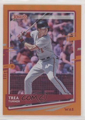 2020 Panini Donruss Photo Variation Holo Orange Trea Turner (Batting) #108 0d3