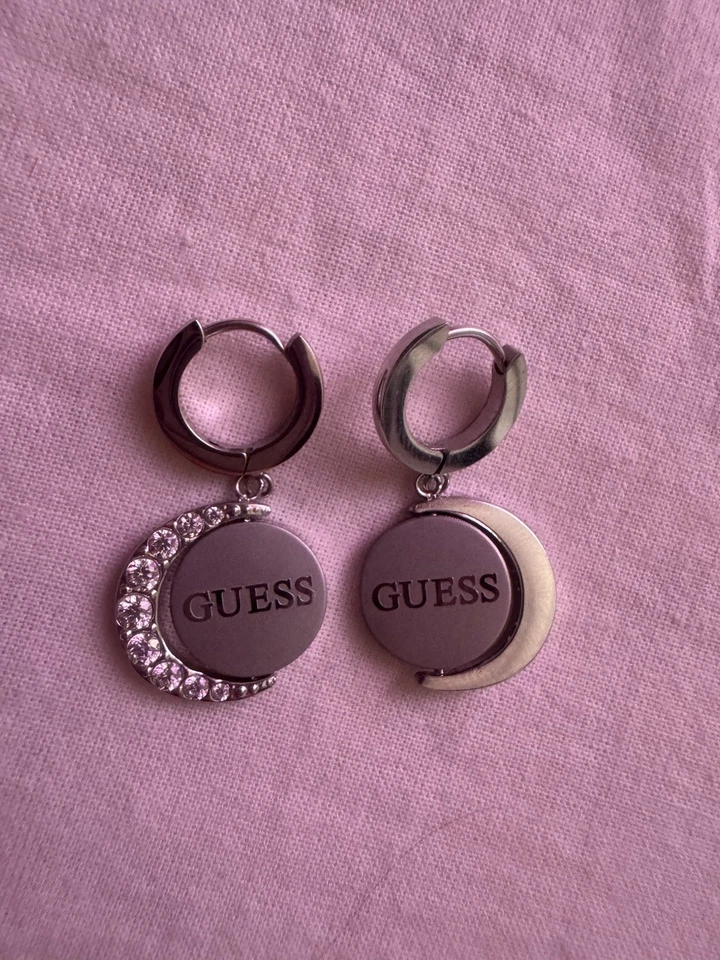 Orecchini Guess Acciaio Moon Phases Colore Argento Donna - Immagine 3 di 4