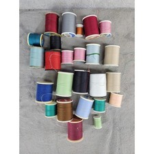 Vintage Sewing Thread Spool Lot J P Coats Talon Wal-Mart Cotton Polyester 25pc