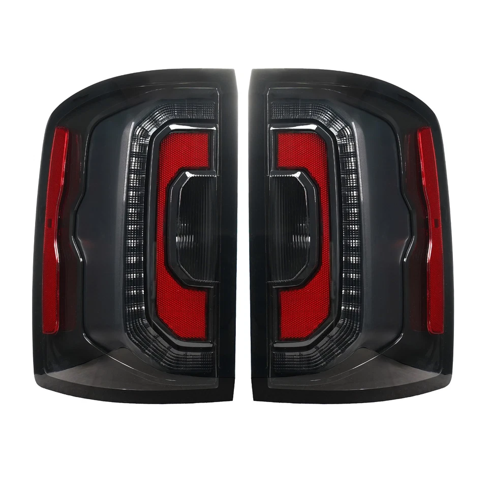 For 2014-2018 GMC Sierra 1500 Halogen Upgrade LED Black Tail Lights Left+Right - Imagem 2 de 4