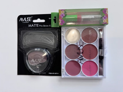 Amuse Beauty Complete Brow Face Bundle Brow Kit Eyebrow Gel Blush Palette