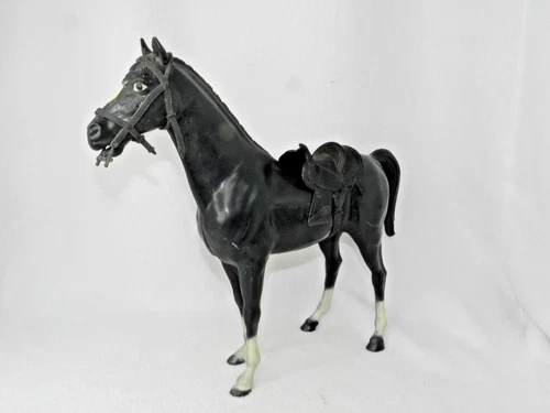 Marx Johnny West Best Of the West BLACK Thunderbolt Horse with Saddle
