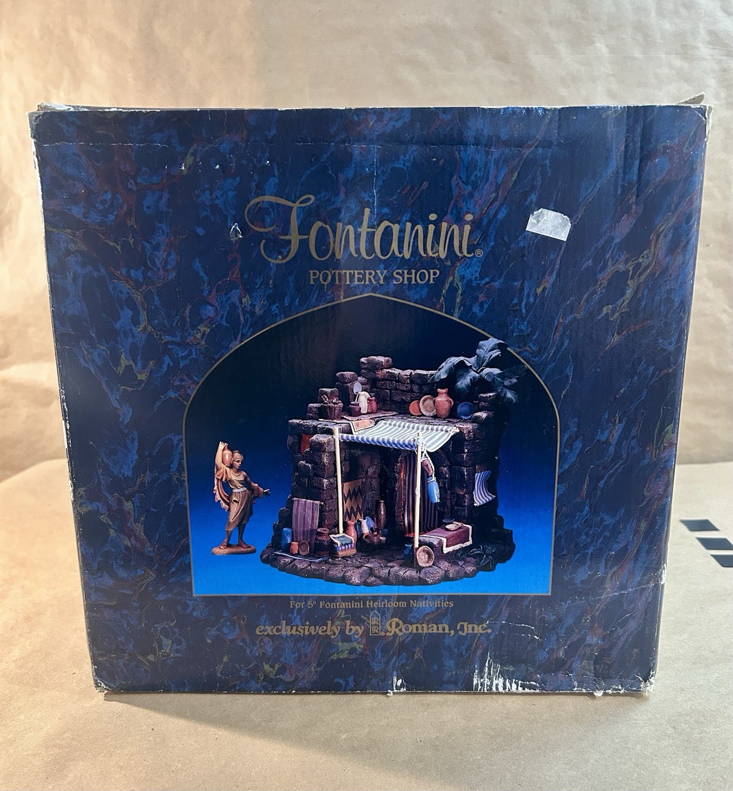 Vintage Fontanini Nativity Village Pottery Shop-Lighted- 5” Scale #50256-1997