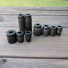 Lot Of 9 Mac And Snap On Tools 12 Drive Impact Sockets Various Sizes