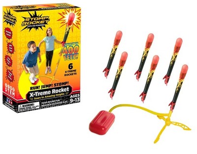 Stomp Rocket 365040 - Stomp Rocket X-Treme, Startrampe mit 6 Raketen