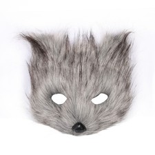 _Fox Face Cover Tails Set Fluffy Plush Faux Fur Soft Skin Friendly
