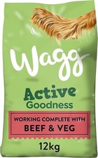 Wagg Active Goodness Complete Dry Adult Dog Food Beef & Veg 12kg - For All Activ 1.47 per kilo
