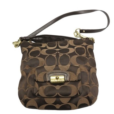 COACH Canvas Tote Bag Handtasche Leder Braun Damen 14904