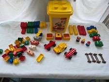 LEGO DUPLO 1684 Farm Animals Set Sheep Horse Pig Cow Vintage With Bucket