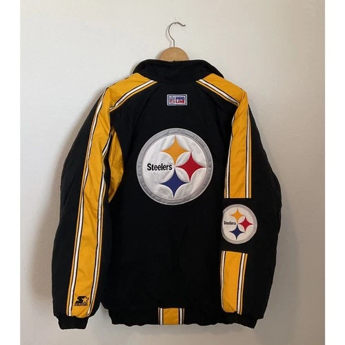 Vintage 90s Starter Pro Line Pittsburgh Steelers Puffer Jacket Big Logo NFL XL image 9