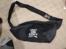 Vintage Only On Sony Recording Media Fanny Pack Adjustable Waist Bag Black