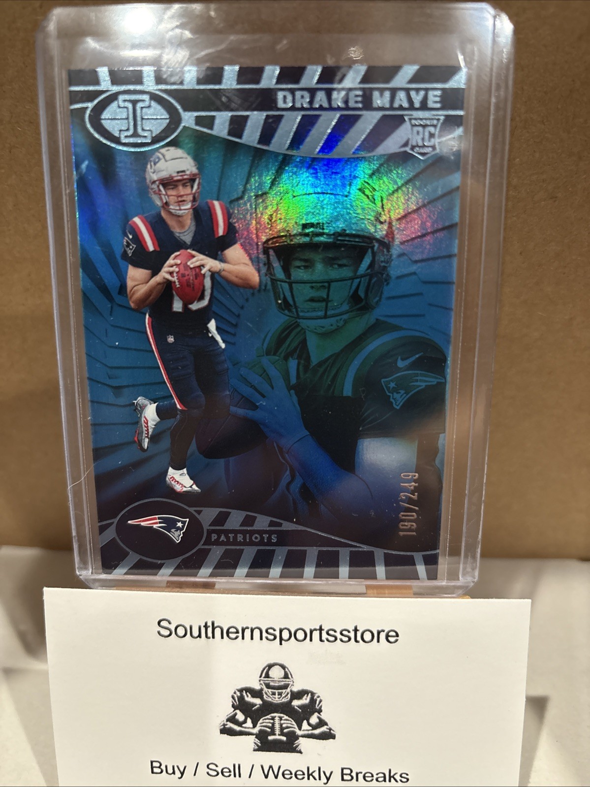 2024 Panini Illusions - Drake Maye #59 Trophy Collection Light Blue /249 (RC)