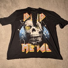 Misguided Dead Metal Lace V-neck Chocker Skull Goth Rock Shirt Womens Size 8 Emo