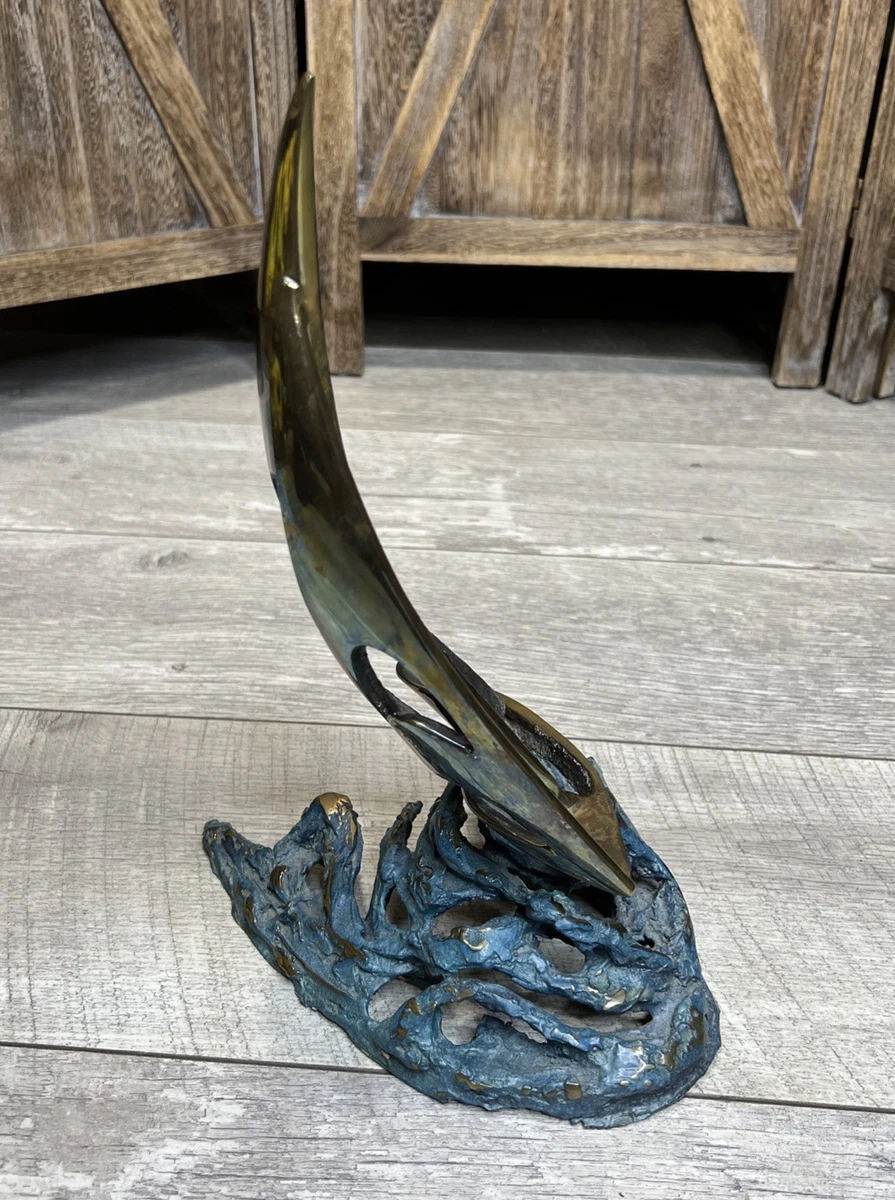 1990 Bob Bennett Bronze Sculpture "Challenger" Abstract Gold Modernist #296/500