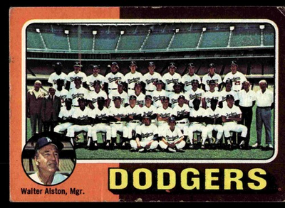 #ad 1975 Topps #361 Dodgers Team Checklist Walter Alston Gray Back $1.99