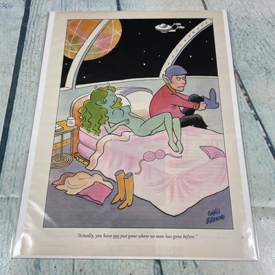 1998 Sexy Adult Cartoon Sci-Fi Space Vtg Print Ad/Poster Pinup Art Magazine Page