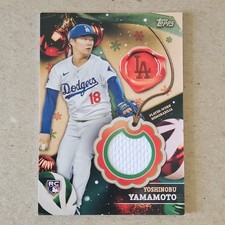 Topps 2024 Holiday Yoshinobu Yamamoto Dodgers Rookie Relic Memorabilia RC-YY