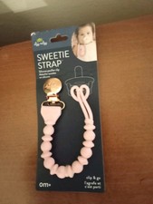 NEW - Itzy Ritzy Pink Color Sweetie Pacifier Binky Strap Clip